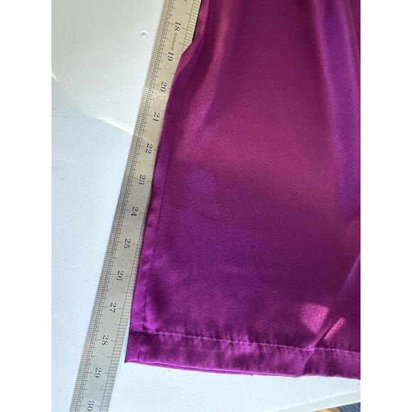 Morgan Taylor Intimates Royal Purple Satin Pajama Set L Whimsygoth Old Money - Picture 14 of 15